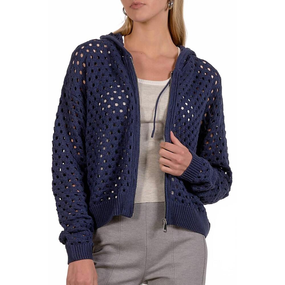 NEW ELAN sofia sweater cardigan in navy - Picture 1 of 3